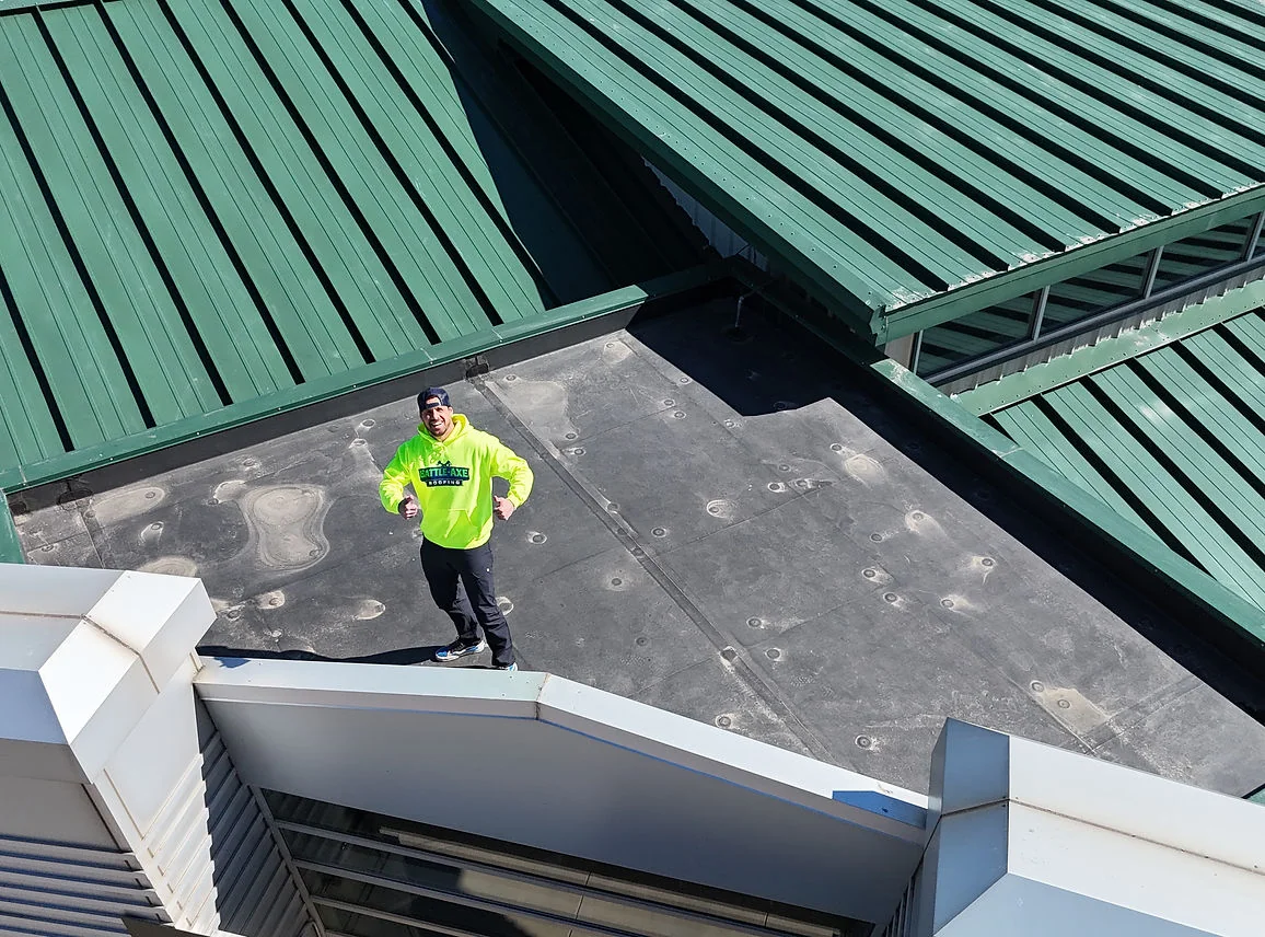 Professional roofing installation project